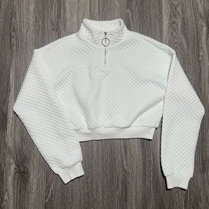 Clean bright white crop hoodie